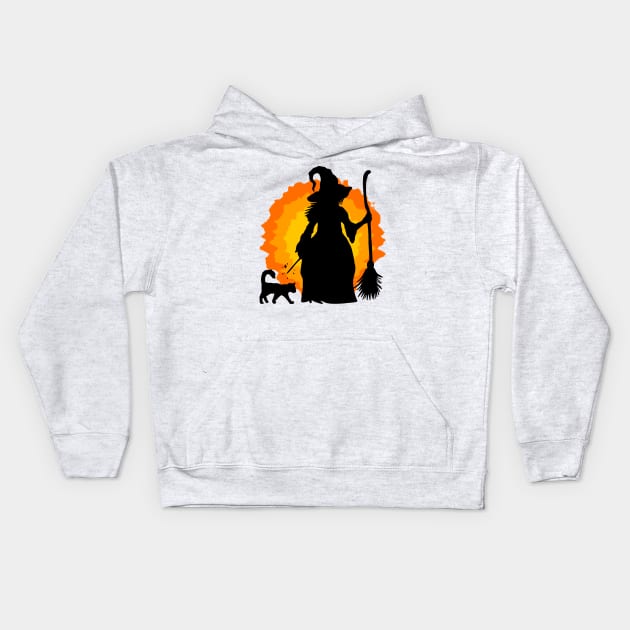 Halloween witch Kids Hoodie by PG